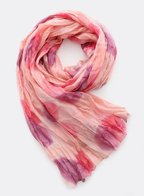 Seidenschal / Batik - flamingo