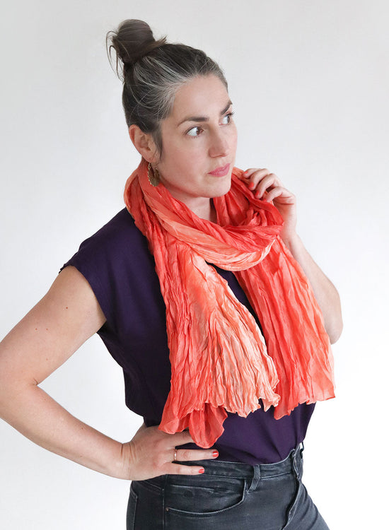 Seidenschal / Batik Shades - orange bliss