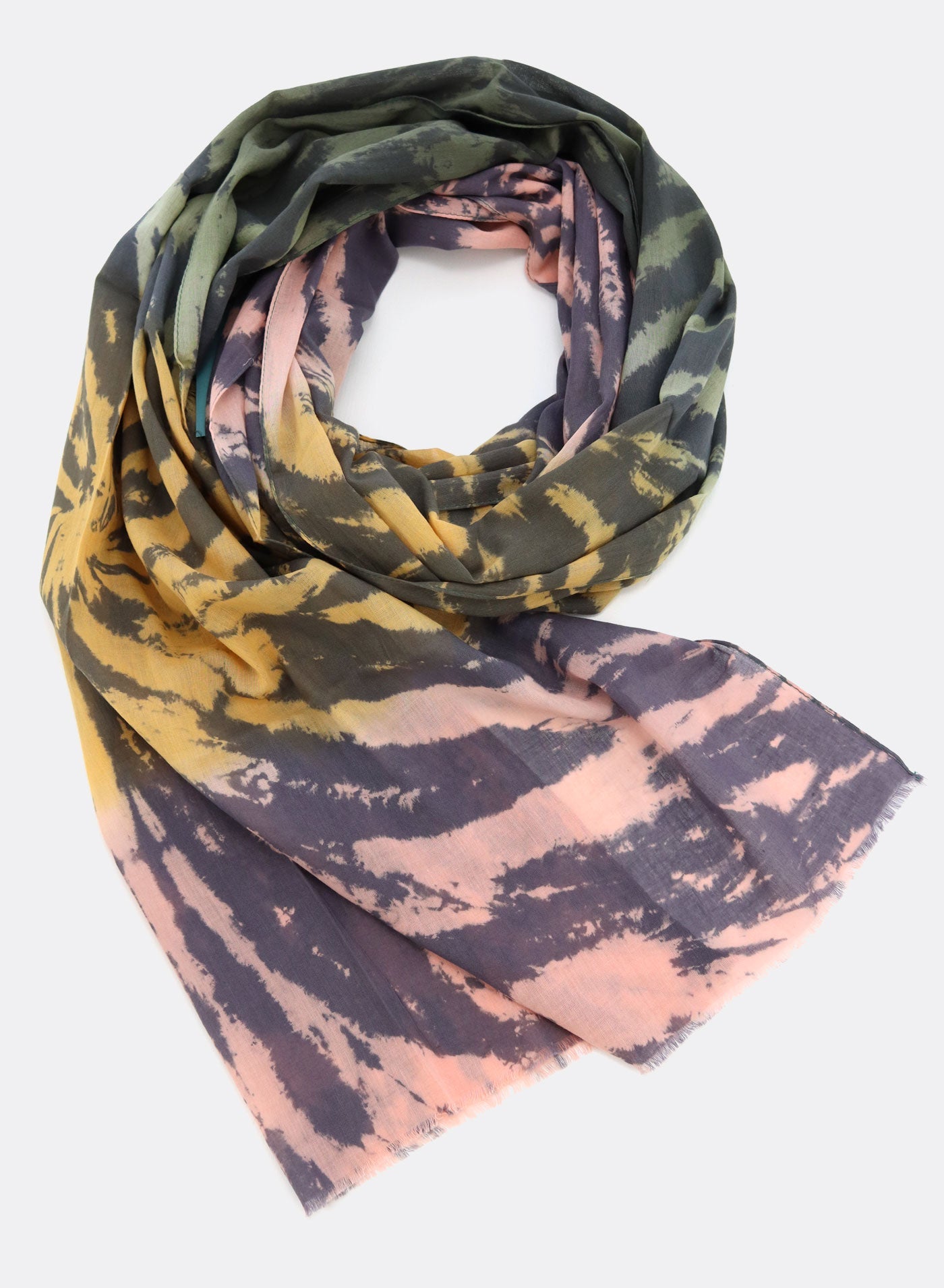 Batik-Schal, Organic Cotton, dark olive