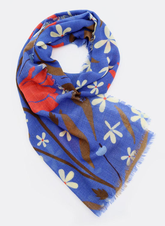 Wollschal Flower Market – royalblau