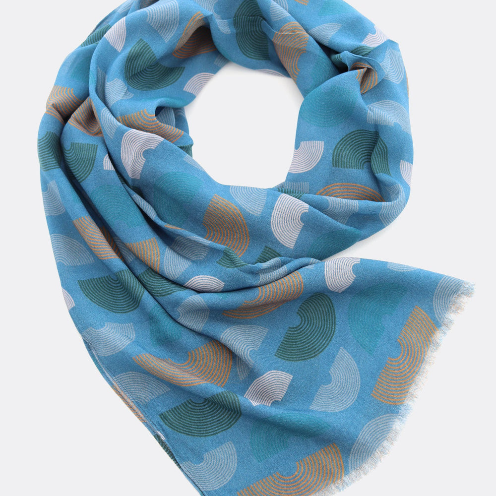 Schal Ecovero, blau Bogen